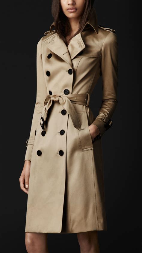 burberry cotton sateen trench|burberry trench coat women.